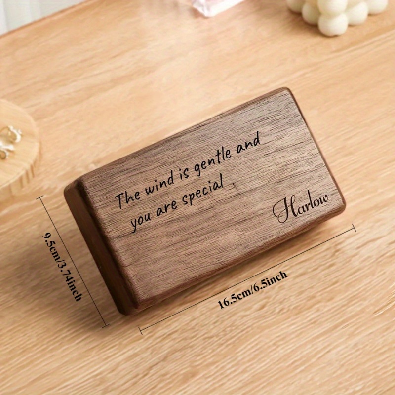 Personalized Wooden Jewelry Box with Magnetic Closure, Gift for Her